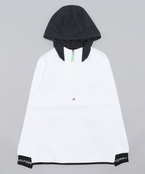 トミーヒルフィガー　ゴルフ　白パーカー　 Hilfi TOMMY HILFIGER GOLF 「TOMMY GOLF」 プルオーバーパーカー LL