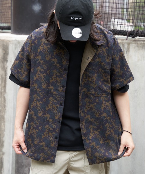 NO NEED（ノーニード） シャツ 半袖 総柄メッシュシャツ メンズ
