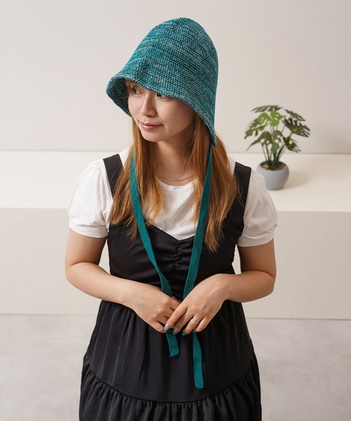 帽子 ハット リボン付き ボンネットハット / Bonnet hat with ribbon