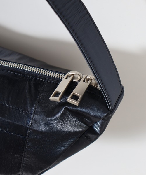NERDY 公式 スタンプ シャーリング ホーボーバッグ (Silver) ノルディ NERDY STAMP SHIRRING HOBO BAG （SILVER） スタンプ