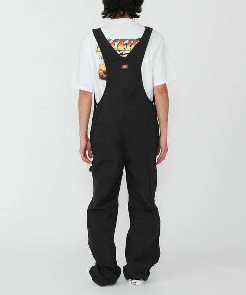 DESCENTE サスペンダー付きオーバーオール 黒赤 Dickies（ディッキーズ） オーバーオール サロペット ビブ