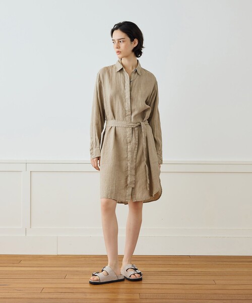 24SS✨定価3.7万 ジェームスパース ライトウェイトリネンシャツワンピース JAMES PERSE（ジェームスパース） シャツワンピース ライトウェイト