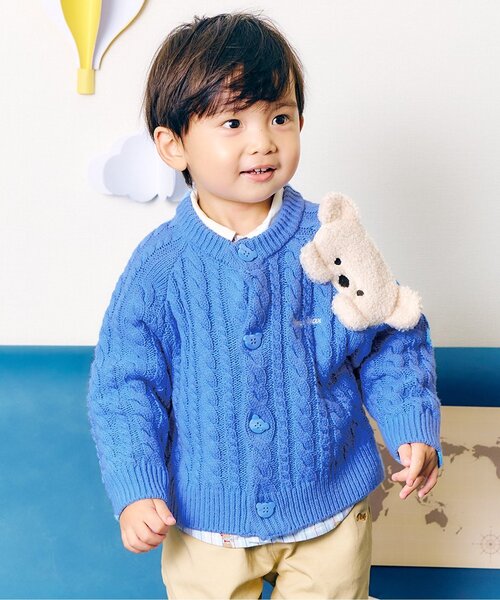 【新品未使用】KID BLUE裏シャギー素材パープルボタン付きカーディガン CHILD WOMAN - ＜Dot and Stripes＞AMOSSAミラノリブ BIG