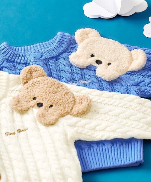 apres les cours（アプレレクール） カーディガン tiny bear モチーフ