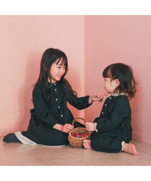 NHT ベビー服 ロンパース エヌエイチティー 配色ギャザーロンパース