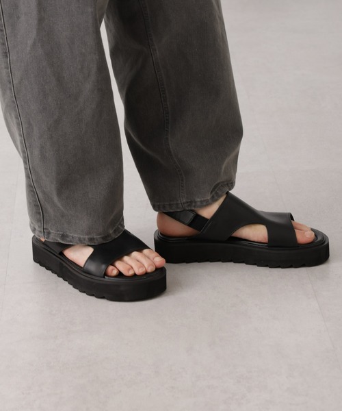 「NANO universe」 サンダル M ブラック メンズ_画像3