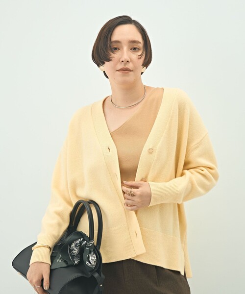 εïз の〜んびり εïз 様 ラメリブVネック カーディガン|ANAYI OFFICIAL ONLINE STORE