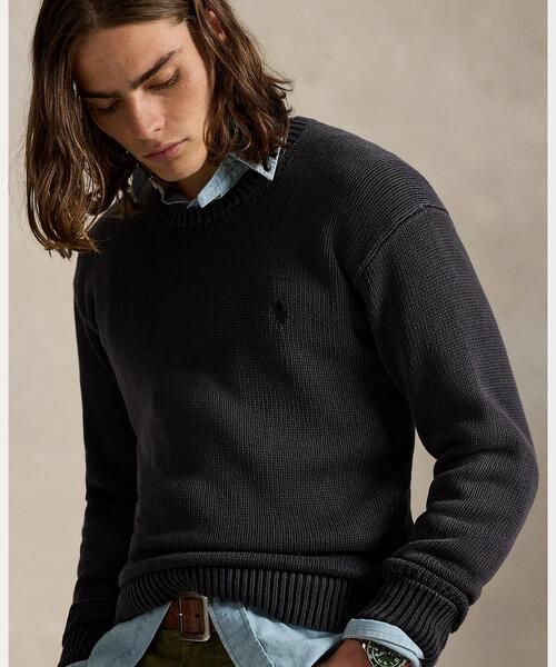 POLO RALPH LAUREN メンズウールニット 黒 タグ付き新品 POLO RALPH LAUREN セーター ニット ウォッシャブル ウール