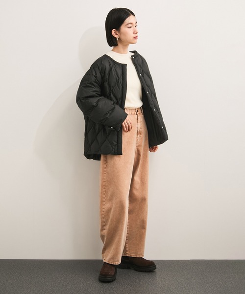 ROPEロペ　ファー付きロング丈黒ダウンジャケット　ダウンコート　リバーシブル ロペピクニック ROPE' PICNIC ファー付きダウンコート （ブラック（01