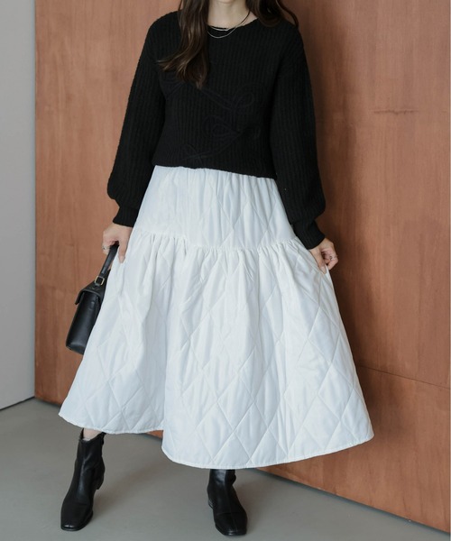 セーター、スカート、リボン リボンチェリージャガードニット – WEGO ONLINE STORE