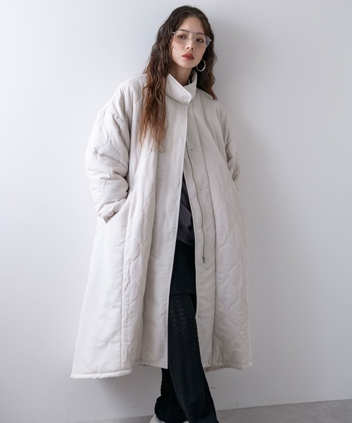 bohmal（ボマール） コート アウター キルト切替スタンドロングコート