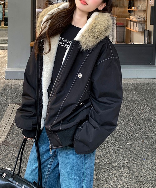 Doula Doula（ドゥーラドゥーラ） ブルゾン アウター ファー付き裏ボア