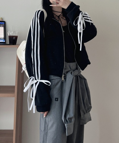 「nemne store」 ブルゾン フリー ブラック レディース_画像5