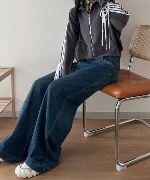 「nemne store」 ブルゾン フリー ブラック レディース_画像6