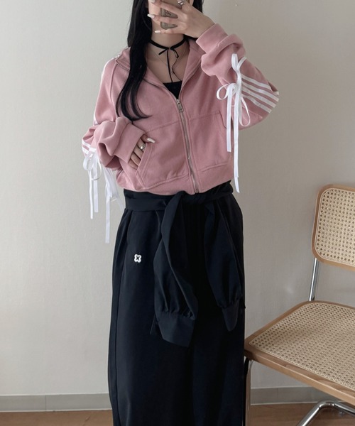 「nemne store」 ブルゾン フリー ブラック レディース_画像7