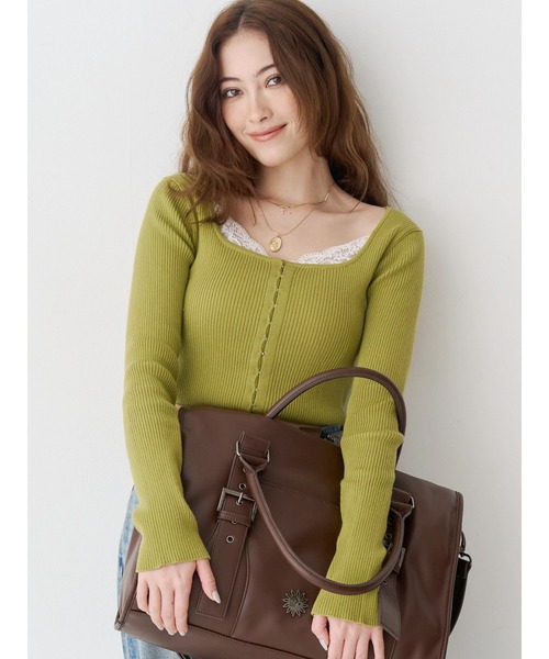EVRIS ニット EVRIS（エヴリス） ニット セーター フロントホックレースドッキング