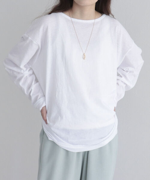 「fredy emue」 長袖カットソー 38 オフホワイト レディース_画像2