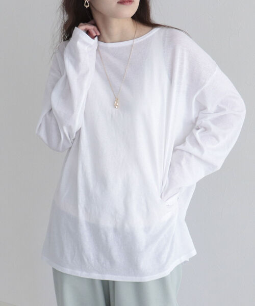 「fredy emue」 長袖カットソー 38 オフホワイト レディース_画像4