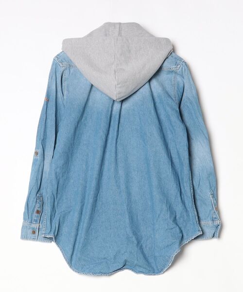 「X-girl」 長袖シャツ 1 ブルー レディース_画像2