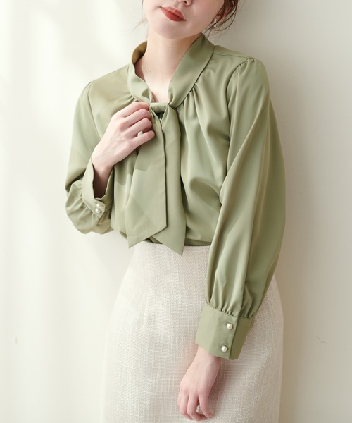 「natural couture」 長袖ブラウス FREE ネイビー レディース_画像2