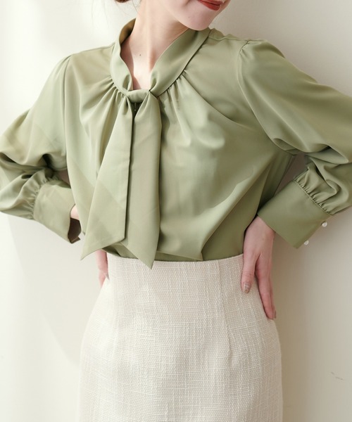 「natural couture」 長袖ブラウス FREE ネイビー レディース_画像3