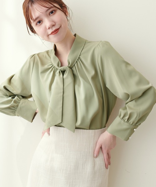 「natural couture」 長袖ブラウス FREE ネイビー レディース_画像4