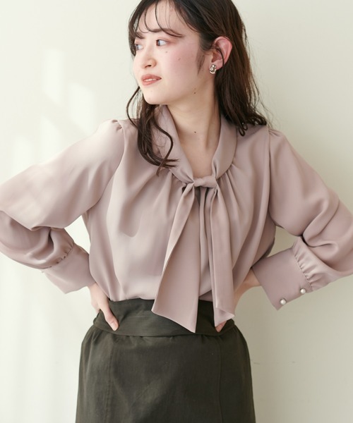 「natural couture」 長袖ブラウス FREE ネイビー レディース_画像8