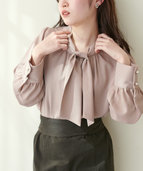 「natural couture」 長袖ブラウス FREE ネイビー レディース_画像9