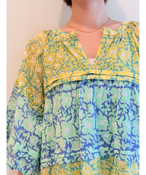 sara mallika（サラ マリカ） 7分袖ワンピース S イエロー レディース