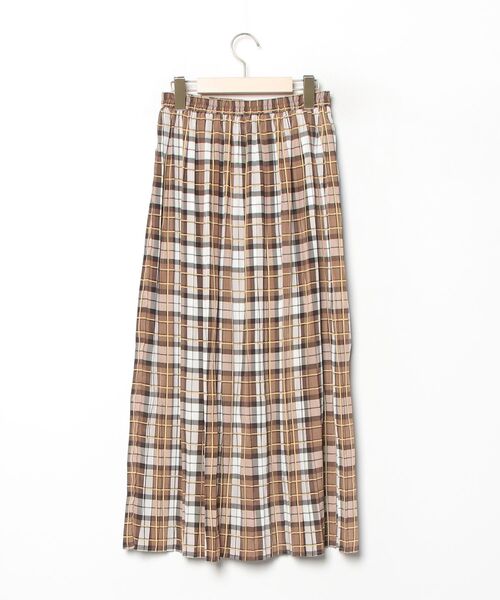「PAGEBOY」 チェック柄プリーツスカート FREE ブラウン レディース_画像2