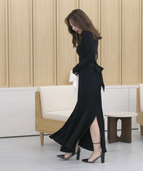 「ROYAL PARTY」 ニットワンピース SHORT ブラック レディース_画像5