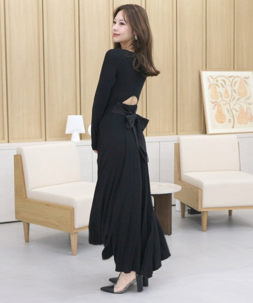 「ROYAL PARTY」 ニットワンピース SHORT ブラック レディース_画像6