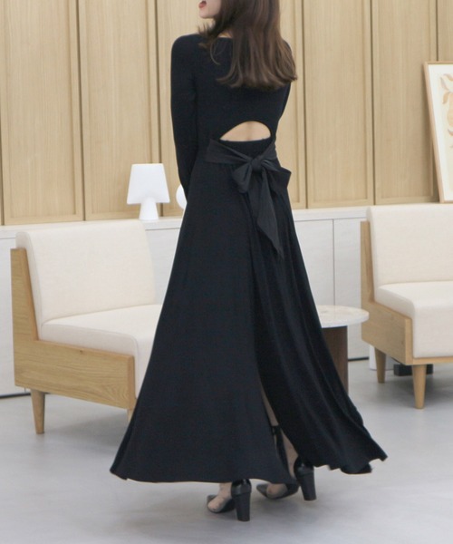 「ROYAL PARTY」 ニットワンピース SHORT ブラック レディース_画像8