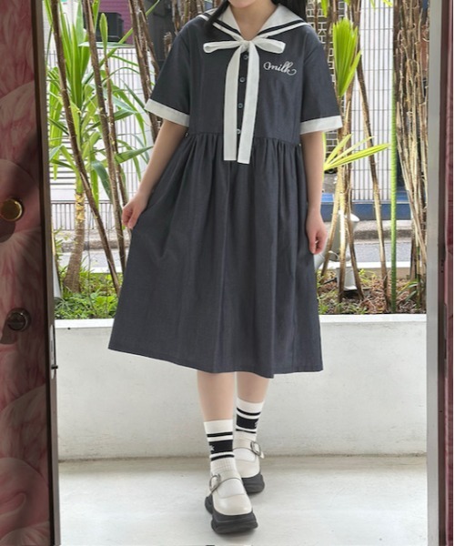 MILK セーラーシャツワンピース MILK（ミルク） シャツワンピース Sailor シャツ ワンピース