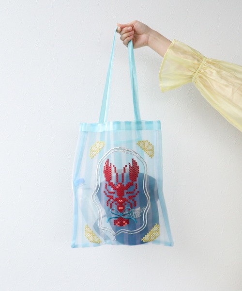 ☆かすみ草です☆ 四面刺繍のトートバッグ Three Four Time（スリーフォータイム） トートバッグ 「Casselini