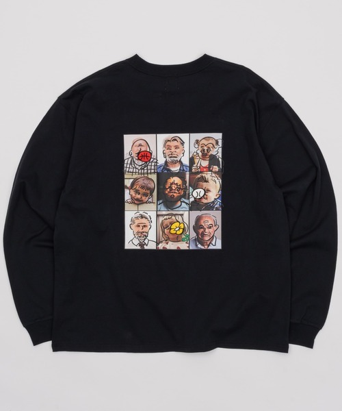 JULY.NINE ロングスリーブ　ロゴTシャツ　ブラック kaoyorinakami tシャツ 9face longsleevetee / ナインフェイスロング