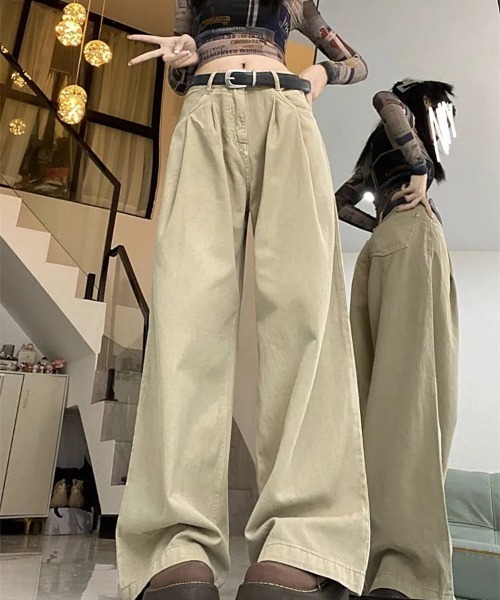 チノパン タック入りチノパンツ レディース : ZOZOTOWN Yahoo!店