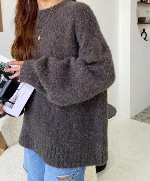 「moment+」 長袖ニット M オレンジ レディース_画像3