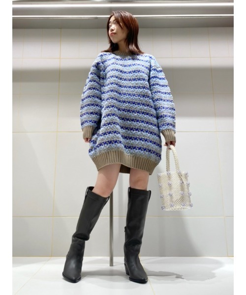 「FURFUR」 長袖ニット ONE SIZE ブルー レディース_画像9