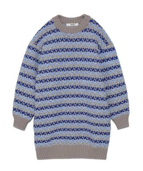 「FURFUR」 長袖ニット ONE SIZE ブルー レディース_画像10