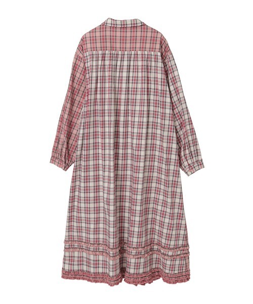 PINK HOUSE（ピンクハウス） シャツワンピース くまアップリケ使い