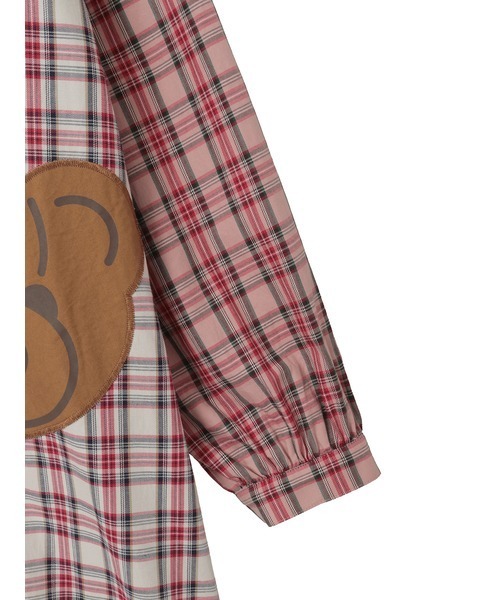 PINK HOUSE（ピンクハウス） シャツワンピース くまアップリケ使い