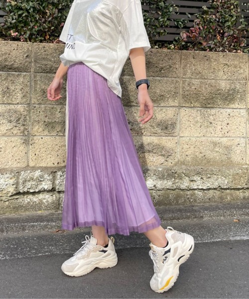 「AVIE」 プリーツスカート 38 ブルー系その他 レディース_画像2