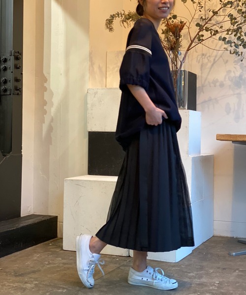 「AVIE」 プリーツスカート 38 ブルー系その他 レディース_画像4