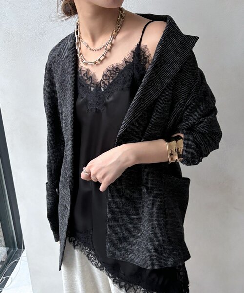 DOUDOU(ドゥドゥ) アシメレースキャミ DOUDOU｜【完売カラー再追加!】アシメレースキャミ | Rakuten Fashion