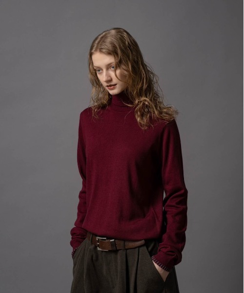 CIVVY. tシャツ Contrast Stitch Turtleneck - コントラストステッチ 