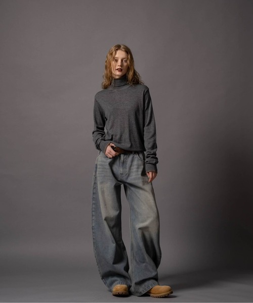CIVVY. tシャツ Contrast Stitch Turtleneck - コントラストステッチ 