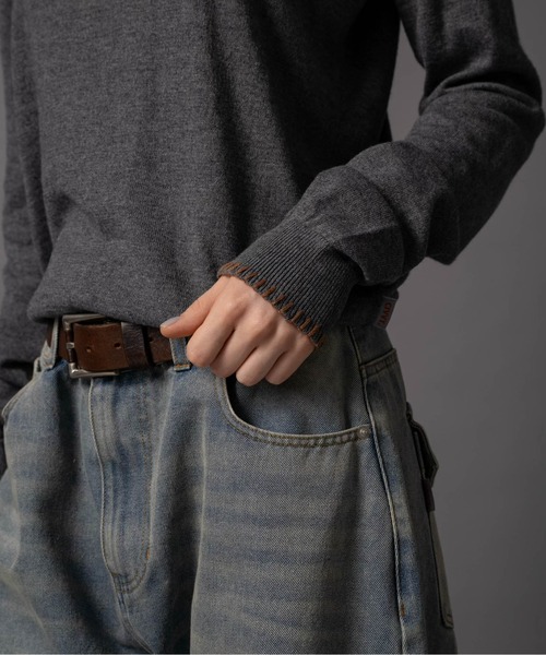 CIVVY. tシャツ Contrast Stitch Turtleneck - コントラストステッチ 