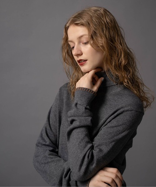 CIVVY. tシャツ Contrast Stitch Turtleneck - コントラストステッチ 