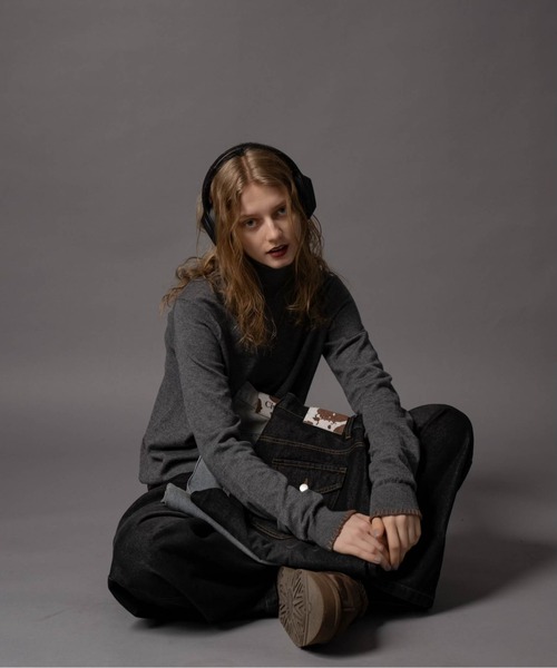 CIVVY. tシャツ Contrast Stitch Turtleneck - コントラストステッチ 